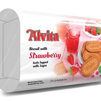 Biscuit with Strawberry taste decorated with sugar